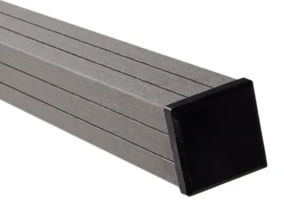 Produktbild von GroJa Hellgrau 7 x 7 cm Zaunbohlenpfosten WPC, Pfosten mit Metallkern zum Einbetonieren, Langlebig Witterungsbeständig UV Beständig, Pflegeleicht und Stabil