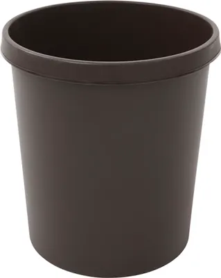 Produktbild von Klassischer runder Kunststoff Papierkorb | 18 Liter, HxBxT 32x31x31cm | Braun