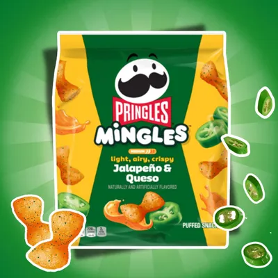Produktbild von Pringles Mingles Jalapeño & Queso Puffed Snacks 56g + Heartforcards Versandschutz