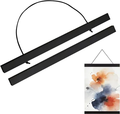 Image de Support magnétique pour affiches et photos, en bois, 30 cm
