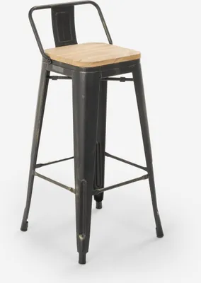 Produktbild von Barhocker aus metall holz im vintage-industrie-stil Brush Top - Natur