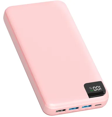 Productafbeelding van Strex Powerbank Roze - 27.000 mAh - 22.5W Snellader - USB-A/USB-C - LED Indicatie - Universele Powerbank geschikt voor o.a. iOS/Android