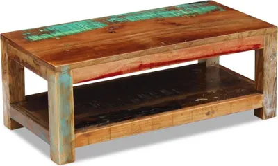 Zdjęcie produktu dla Stolik kawowy, lite drewno odzyskane, 90x45x35 cm