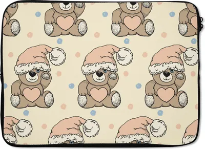 Produktbild von MuchoWow® Laptop Hülle 13 Zoll Teddybär - Schlafmütze - Kinder - Pastell Laptoptasche - Laptophülle - Sleeve - Rundumschutz