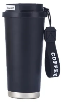 Isolierbecher 530 ml, 316 Edelstahl, auslaufsicher, schwarz