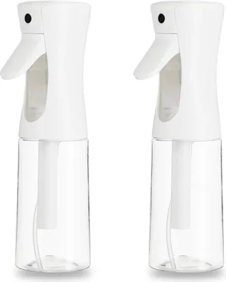 Produktbild von 2 x Haarspray-Flaschen, kontinuierlicher Nebel, nachfüllbar, Kunststoff, feine Sprühflasche für Haarstyling, Pflanzen, Reinigung, Nebel und Hautpflege