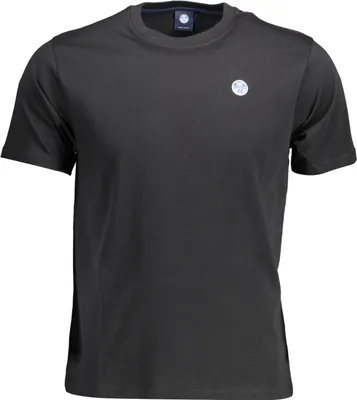 Produktbild von Herren Kurzarm-T-Shirt Schwarz aus Naturfasern mit Logo & Applikation