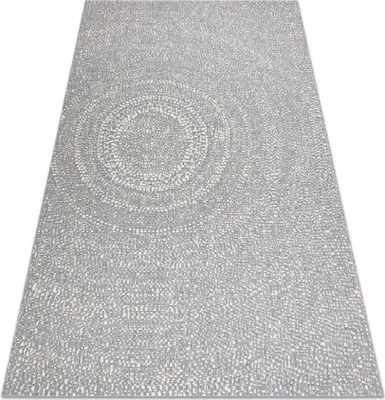 Produktbild von Teppich FLAT SISAL 48832637 Kreise, Punkte grau / creme Grau 200x290 cm