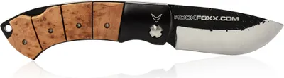 Produktbild von Klappmesser Edelstahlklinge Zedernholzgriff schwarz