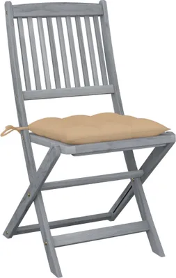 Productafbeelding van vidaXL Klapstoelen, 2 stuks, met kussens, gemaakt van massief acaciahout