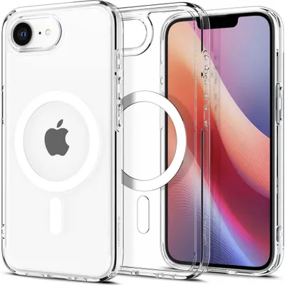 Zdjęcie produktu dla Spigen Crystal Hybrid (MagFit), Pokrowiec, Apple, iPhone 16e, 15,5 cm (6.1"), Przezroczysty, Biały