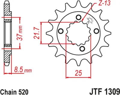 Obrázek produktu pro Pignon JT 520 16T JTF1309.16