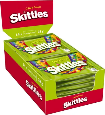 Produktbild von Skittles Crazy Sours Kaubonbons, 14er Pack (14 x 38g)