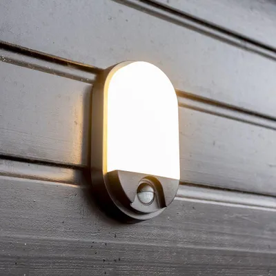 Image de HOFTRONIC - Applique murale LED 10W 825lm 3000K Noir IP65 détecteur mouvement