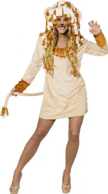 Produktbild von O9905-42-44 beige y Damen Löwin Löwe Löwen Kleid Kostüm Gr.42-44