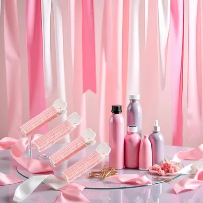 Produktbild von 4-teilige rosa Lockenwickler mit Clip für Volumen, Haarstyling und selbstgreifendes Haarstyling-Zubehör