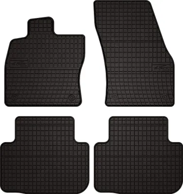 Image de Tapis de sol voiture en caoutchouc pour Volkswagen Golf Sportsvan (2014-2020, monospace) Noir, lot de 4 pièces, fixations