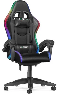 Image de Fauteuil de jeu ergonomique X23F00K154, effets lumineux LED, noir