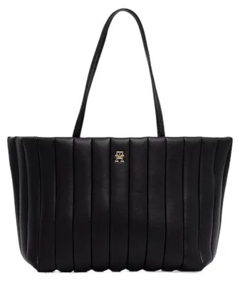 Produktbild von Tommy Hilfiger Grace Shopper schwarz gesteppt goldenes TH-Logo
