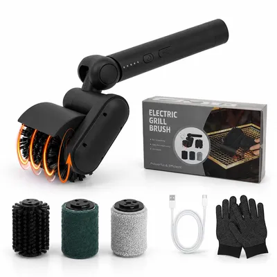 Produktbild von Wiederaufladbare elektrische Grillbürste,Grillreinigungsbürste für Outdoor-Grill,automatische Reinigungsbürste für Camping,wasserdichter Grillreiniger