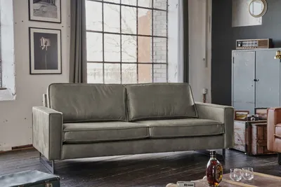 Produktbild von KAWOLA Sofa VILNIUS 3-Sitzer Kunstleder mit Lederanteil anthrazit