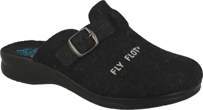 Produktbild von Fly Flot Damen Hausschuhe Pantoffeln Pantoletten Wollfilz, Größe:42 EU, Farbe:Schwarz