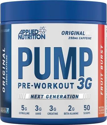 Imagen del producto de Applied Nutrition Pump, suplemento pre-entrenamiento, 3 gramos, 375 gramos, sabor a frutas