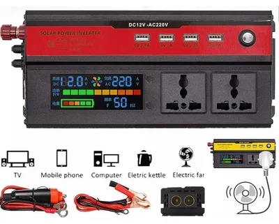 Productafbeelding van Omvormer/spanningsomzetter met digitaal display, van 12 V naar 220 V, 5000 W