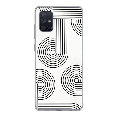 Produktbild von MuchoWow® Handyhülle Schutzhülle Hülle für Samsung Galaxy A71 Abstrakt - Schwarz - Weiß - Kreis Silikon Softcase Handy Hülle - Kartenbesitzer