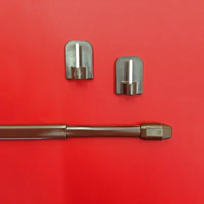 Produktbild von Vitragestange 1er Pack inkl. Klebehaken - Breite 100 - 120 cm ausziehbar 11 mm Höhe - silber-matt / chrome-matt
