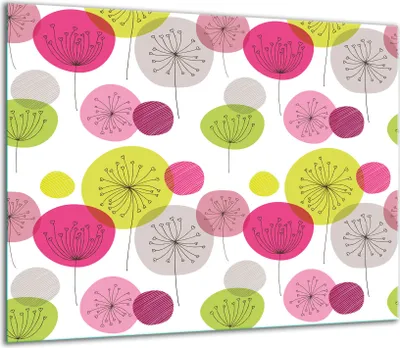 Produktbild von Herdabdeckplatten Glaskeramikkochfeld-Abdeckung Spritzschutz Glas 60x52cm Blume