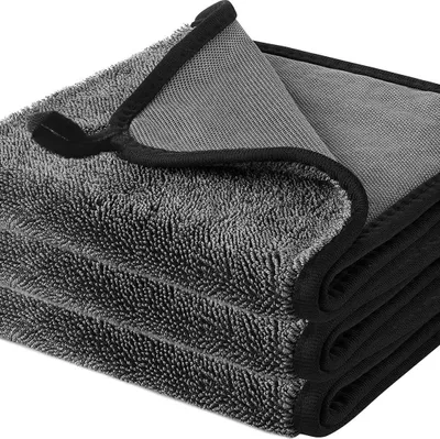 Produktbild von 3er-Pack schnelltrocknende Handtücher 40 x 60 cm für Dusche und Badezimmer (Schwarz)
