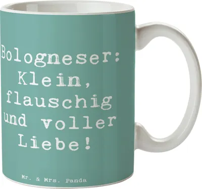 Produktbild von Mr. & Mrs. Panda Kaffeetasse Spruch Bologneser Liebe - Meeresbrise - Geschenk, intelligente Hunde, Hunderassen Pflege, Hunderasse, voller, treuer Begleiter, Pott, treue