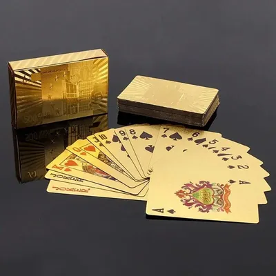 Produktbild von CHPN - Spielkarten - Karten - Goldfarbene Spielkarten - Wasserabweisend und faltfest - Pokerkarten - Schickes Kartenspiel - Kartenspiel - Karten