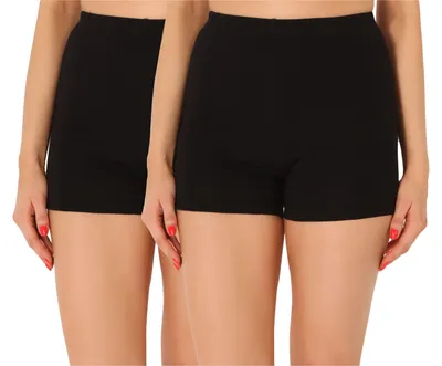 Produktbild von Merry Style Damen Shorts Radlerhose Boxershorts aus Baumwolle 2Pack MS10-358 (Schwarz/Schwarz (2Pack), XL)