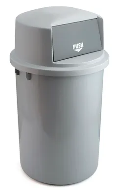 Abfallbehällter aus Kunststoff mit Klappdeckel 126 Liter Grau   VB 200126