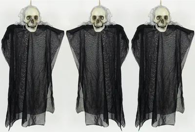 Produktbild von 3 Stück Halloween Sensenmann Hängefiguren (33cm)