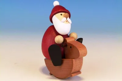 Produktbild von Weihnachtsmann auf Schaukelpferd (10,5cm) von Ullrich Kunsthandwerk