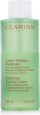 Zdjęcie produktu dla Clarins Purifying Toning Lotion, Balsam do twarzy, Kobiety, 400 ml, Skóra mieszana, Skóra tłusta, Oczyszczenie, Butelka