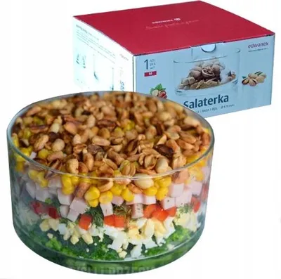 Produktbild von Glas Salatschüssel Simple 17 cm Schüssel Schichtsalat POLNISCHES PRODUKT SCHÖN