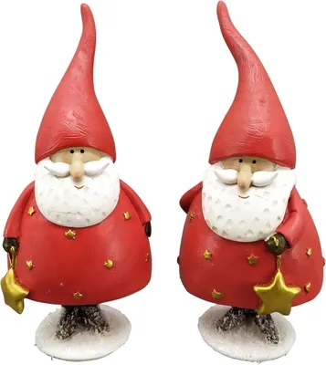 Produktbild von Santa "Lilian" rot/weiß Polyresin 2fach sortiert Ø9cmxH20,5cm