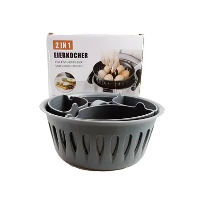 Produktbild von 2-in-1 Eierpochiereinsatz ist kompatibel mit Thermomix TM5 TM6 TM31 Küchenmaschinen-Zubehör, geeignet für 4 pochierte Eier und 6 hartgekochte Eier