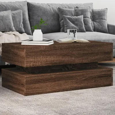 Obrázek produktu pro Konferenční stolek s led osvětlením XX x 50 x 40 cm Hnědý dub / 90 cm