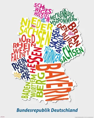 Produktbild von Buchstabenkarte Deutschland - 40x50 cm - Landkarten Poster