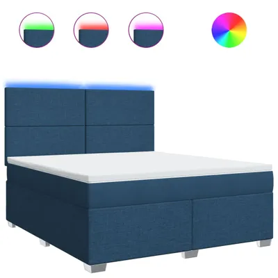 Obrázok produktu pre vidaXL Boxspring posteľ s matracom Modrá 180x200 cm Látka