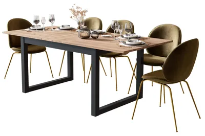 Esstisch Eiche Sägerau Anthrazit 160 cm, Ansicht