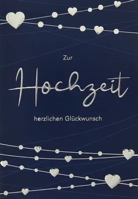 Produktbild von Hochzeit Vermählung Glückwunschkarte im Format 115x17cm mit Umschlag