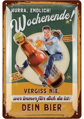 Produktbild von LANOLU Blechschilder retro Bier Bar Deko, Metallschilder mit Spruch für Partyraum, Küche, Bardeko, Cocktail Schild als Geschenk 20x30cm