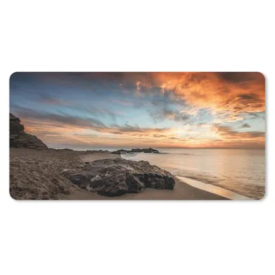 Produktbild von MuchoWow® Mauspad Mousepad Strand - Steine - Abend - Himmel - Natur 60x30 cm - Mousepads - Maus Mat - Pad - Mausunterlage - Nachhaltig