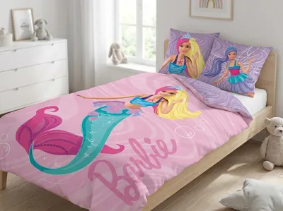 Produktbild von Barbie and Friends Kinder Bettwäsche 2tlg Set 135/140x200 Baumwolle – Rosa